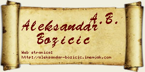 Aleksandar Božičić vizit kartica
